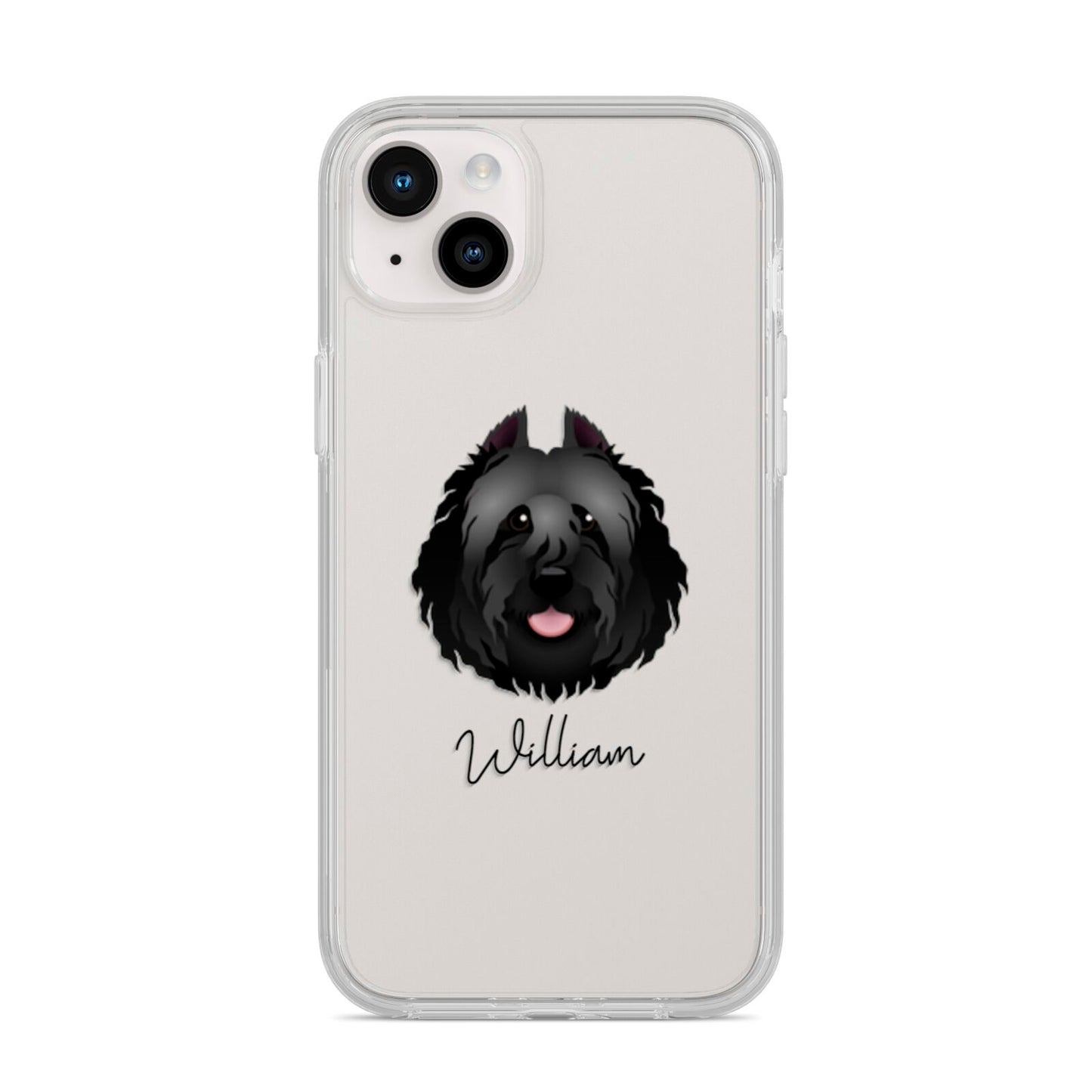 Bouvier Des Flandres Personalised iPhone 14 Plus Clear Tough Case Starlight