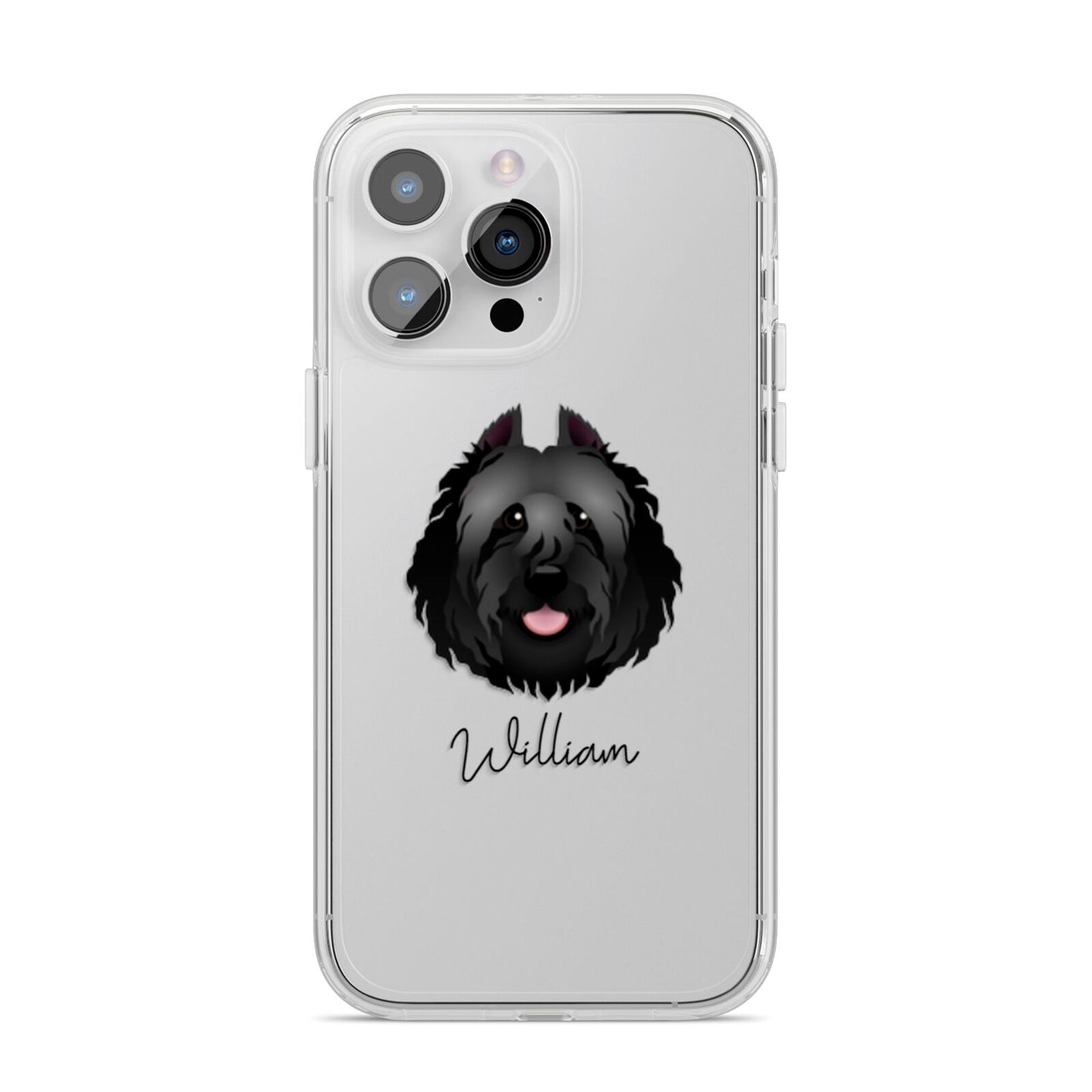 Bouvier Des Flandres Personalised iPhone 14 Pro Max Clear Tough Case Silver
