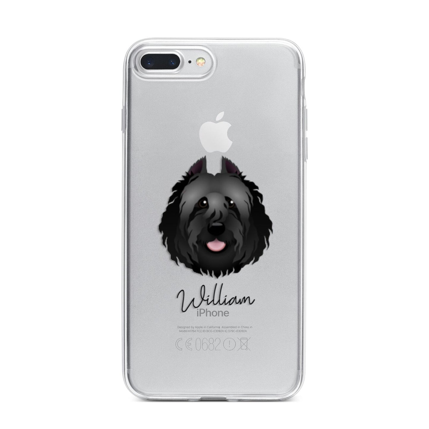 Bouvier Des Flandres Personalised iPhone 7 Plus Bumper Case on Silver iPhone