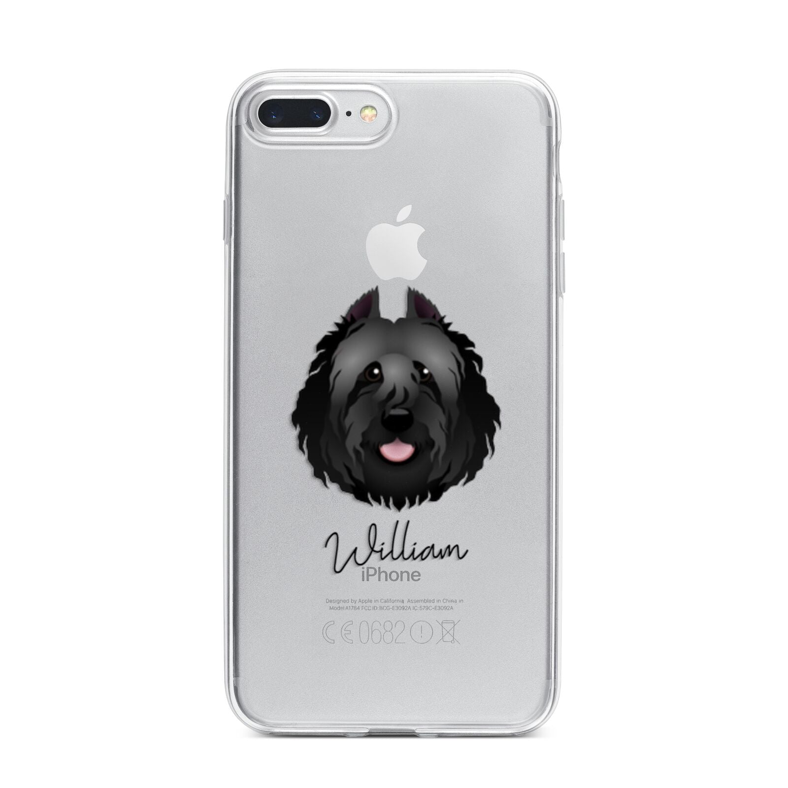 Bouvier Des Flandres Personalised iPhone 7 Plus Bumper Case on Silver iPhone