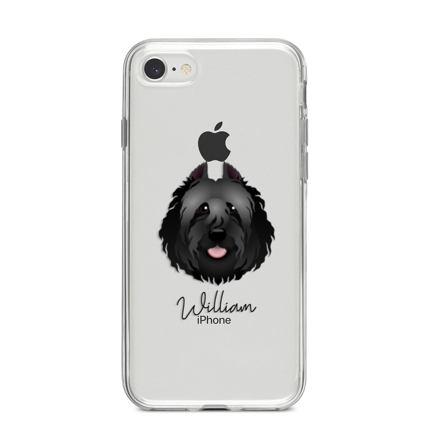 Bouvier Des Flandres Personalised iPhone 8 Bumper Case on Silver iPhone