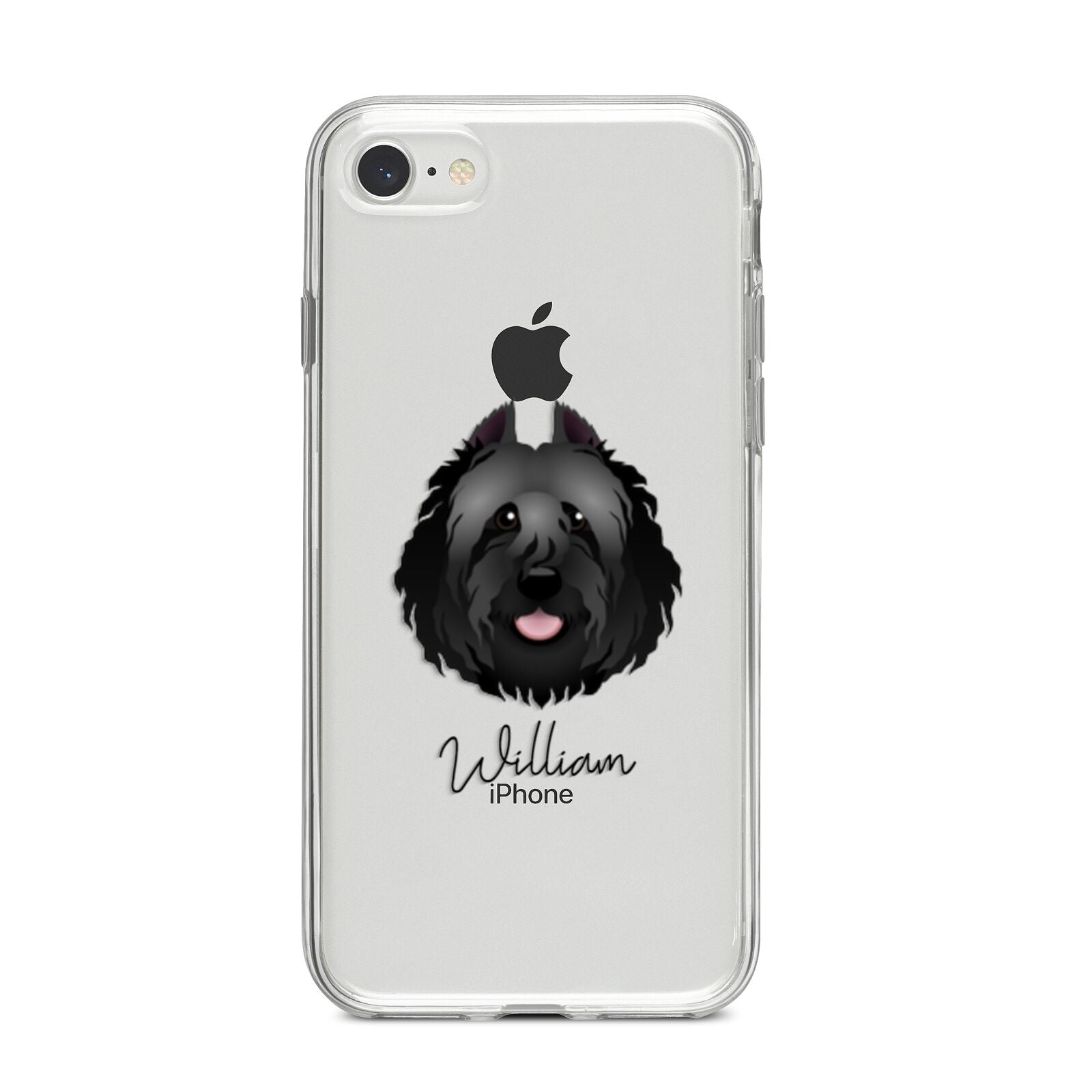 Bouvier Des Flandres Personalised iPhone 8 Bumper Case on Silver iPhone