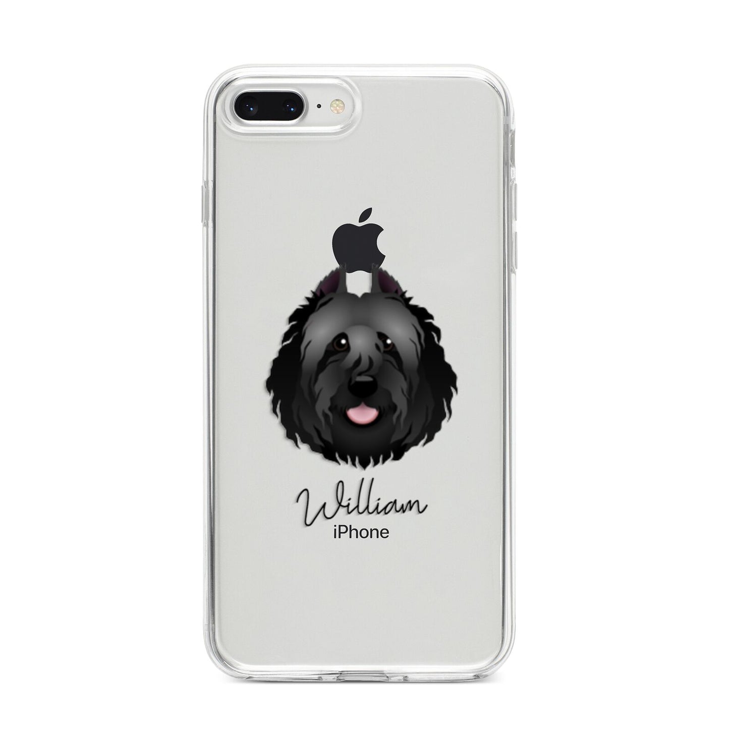Bouvier Des Flandres Personalised iPhone 8 Plus Bumper Case on Silver iPhone