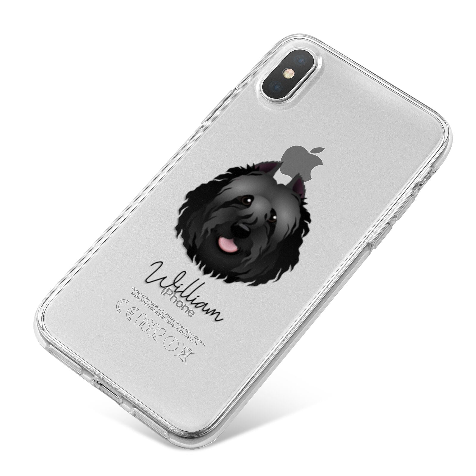 Bouvier Des Flandres Personalised iPhone X Bumper Case on Silver iPhone