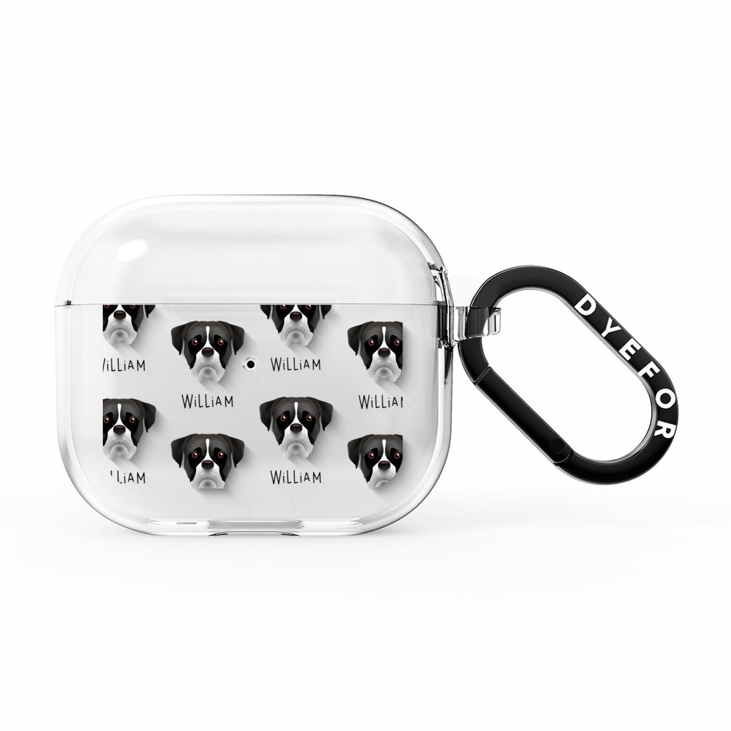 Boxer Icon with Name AirPods Clear Case 3rd Gen