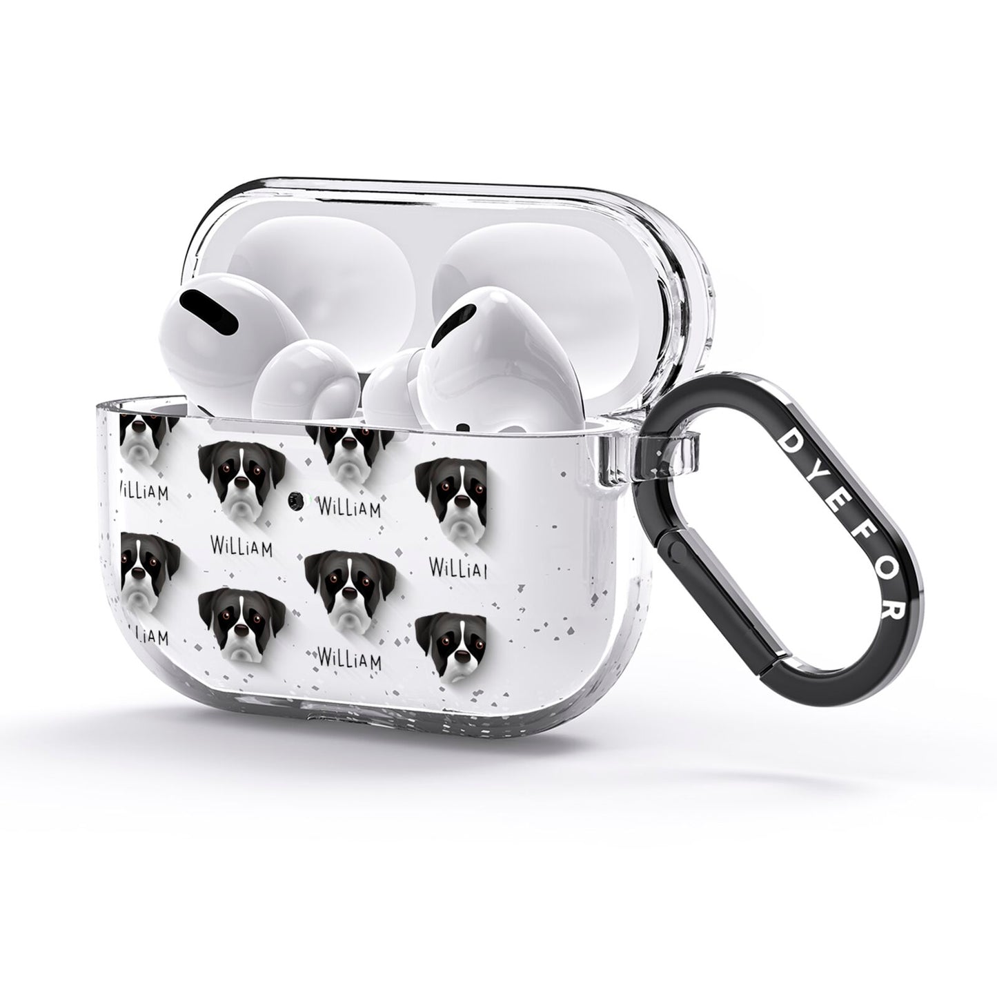 Boxer Icon with Name AirPods Glitter Case 3rd Gen Side Image