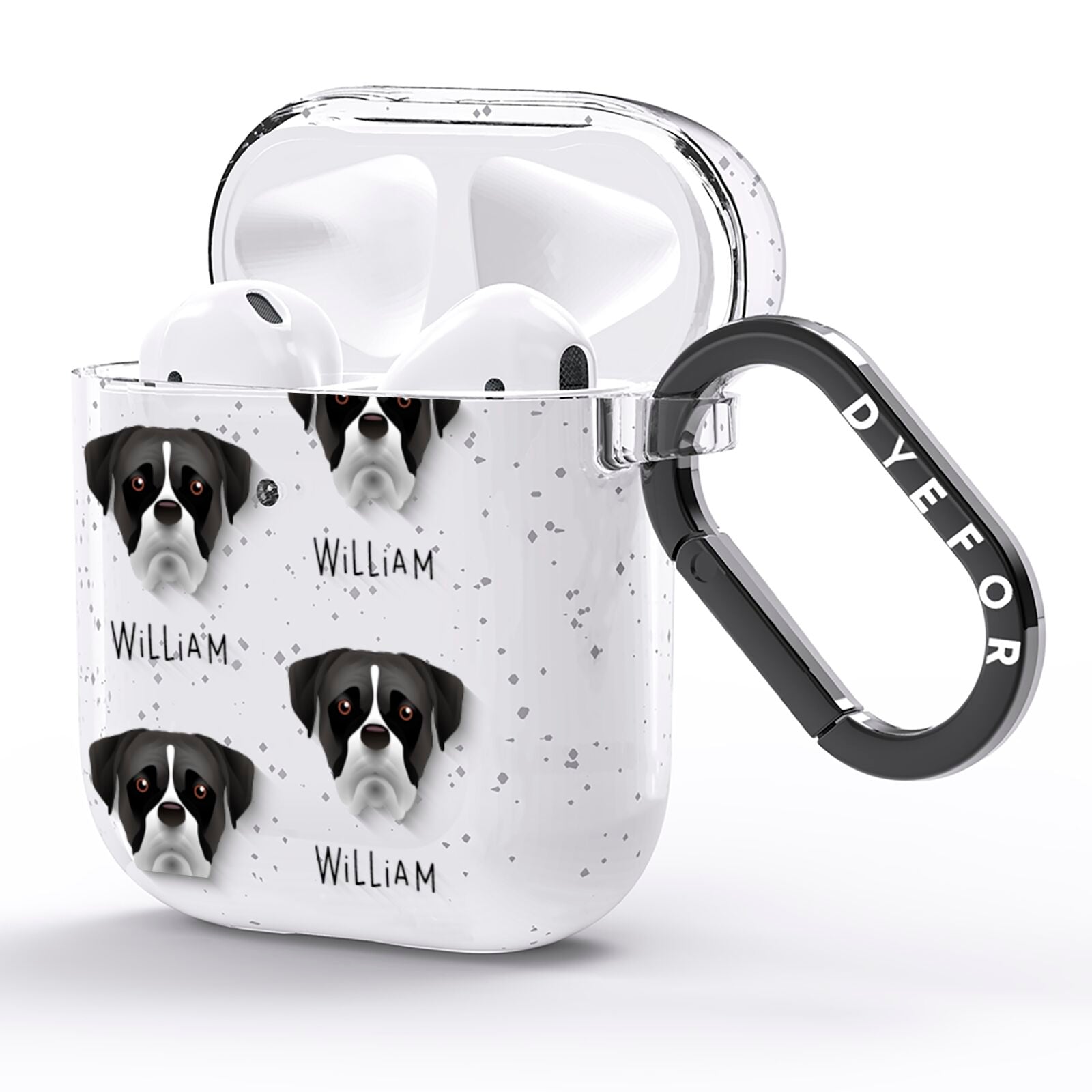 Boxer Icon with Name AirPods Glitter Case Side Image