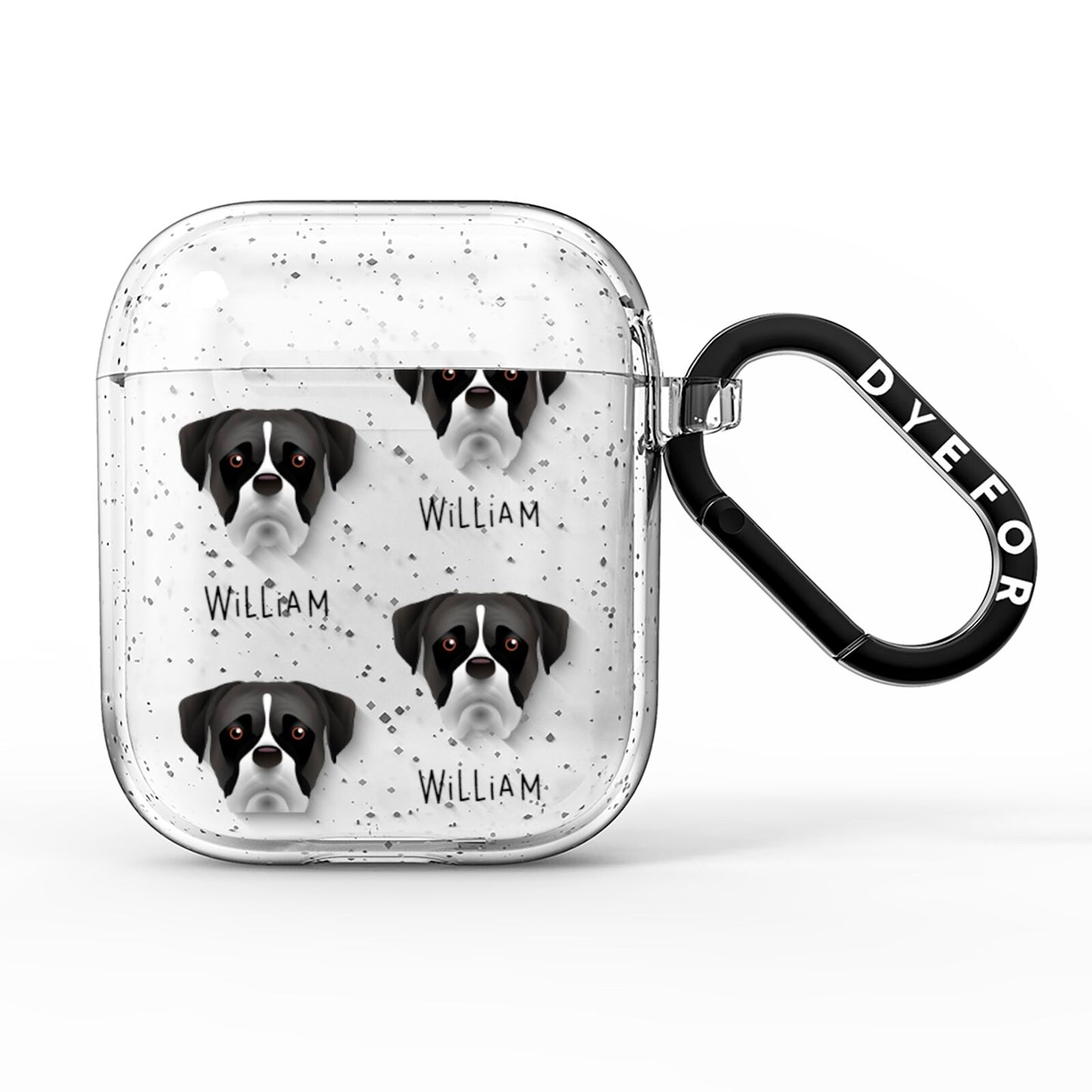 Boxer Icon with Name AirPods Glitter Case