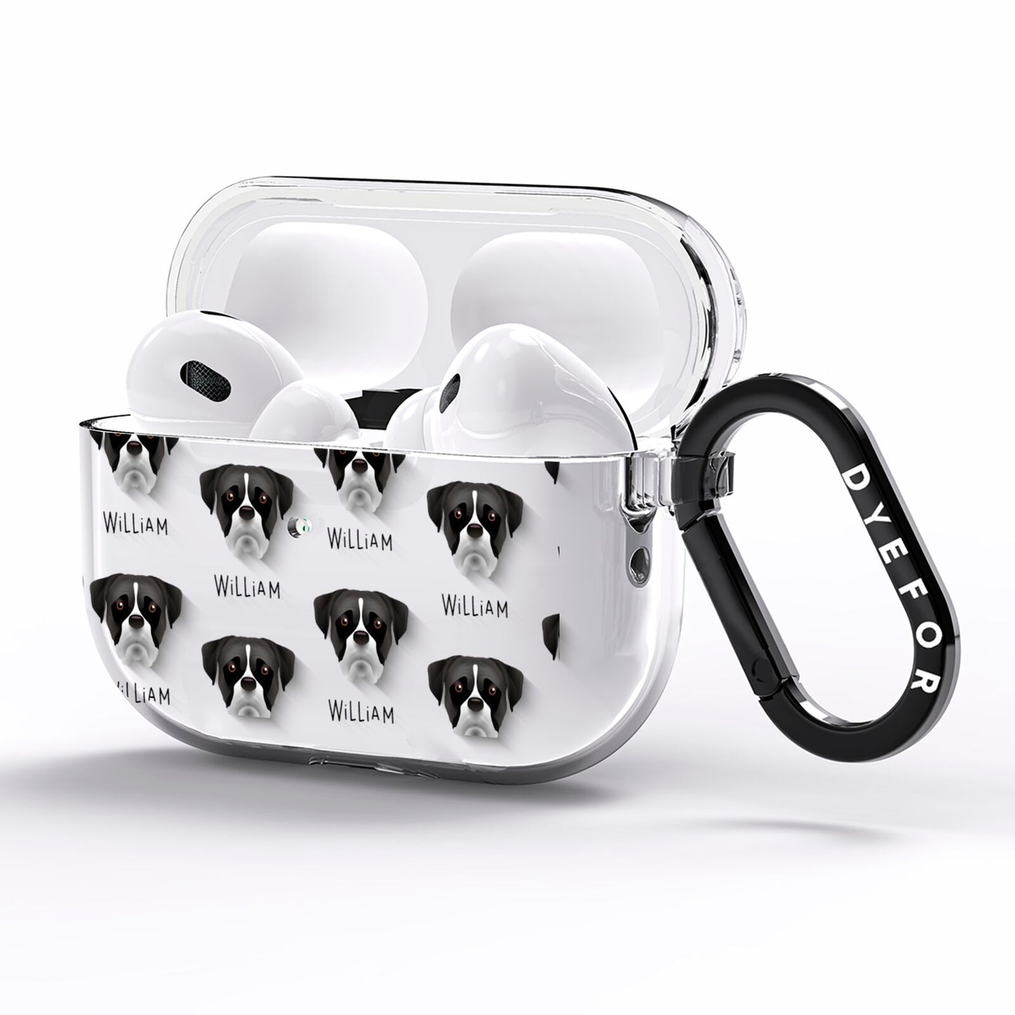 Boxer Icon with Name AirPods Pro Clear Case Side Image