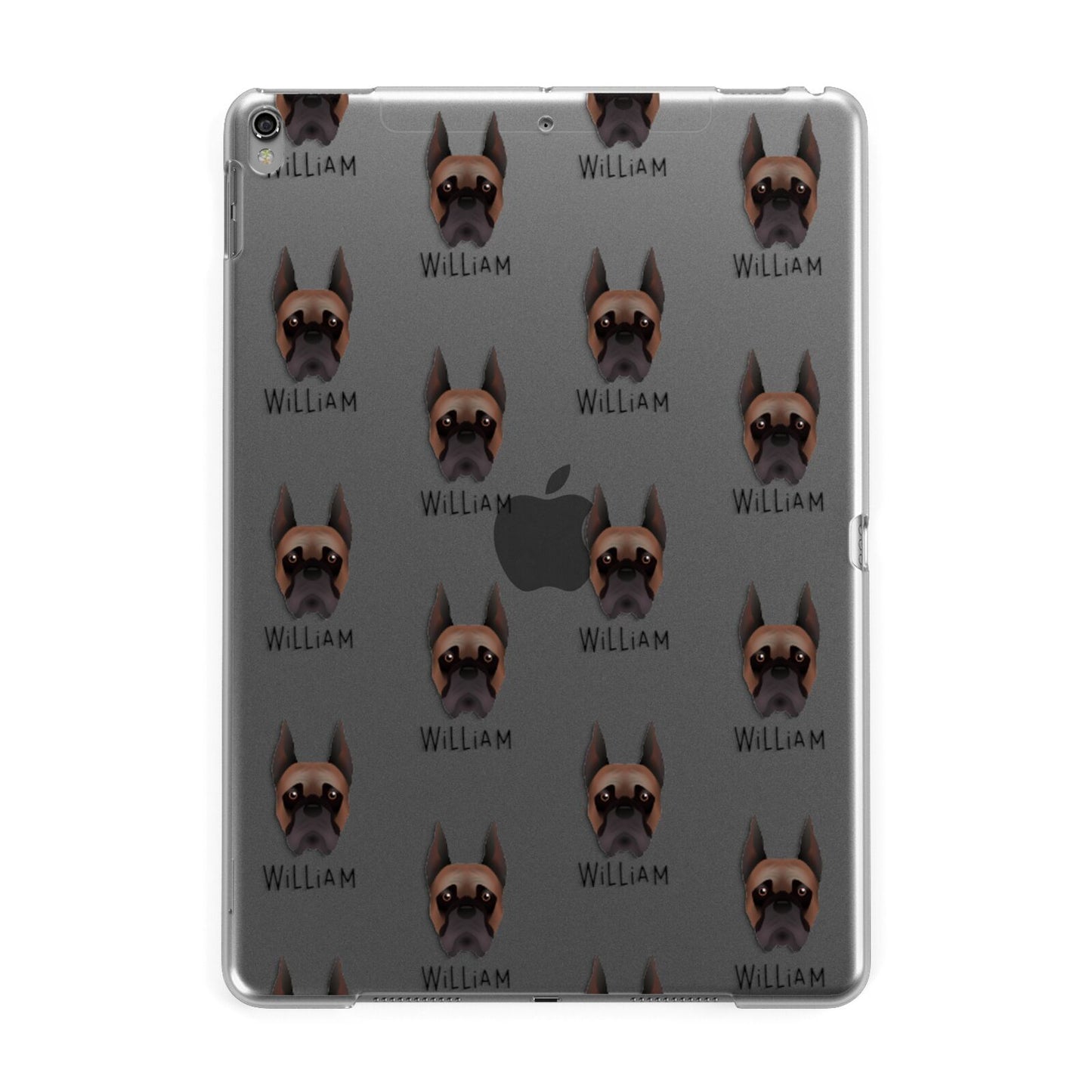 Boxer Icon with Name Apple iPad Grey Case