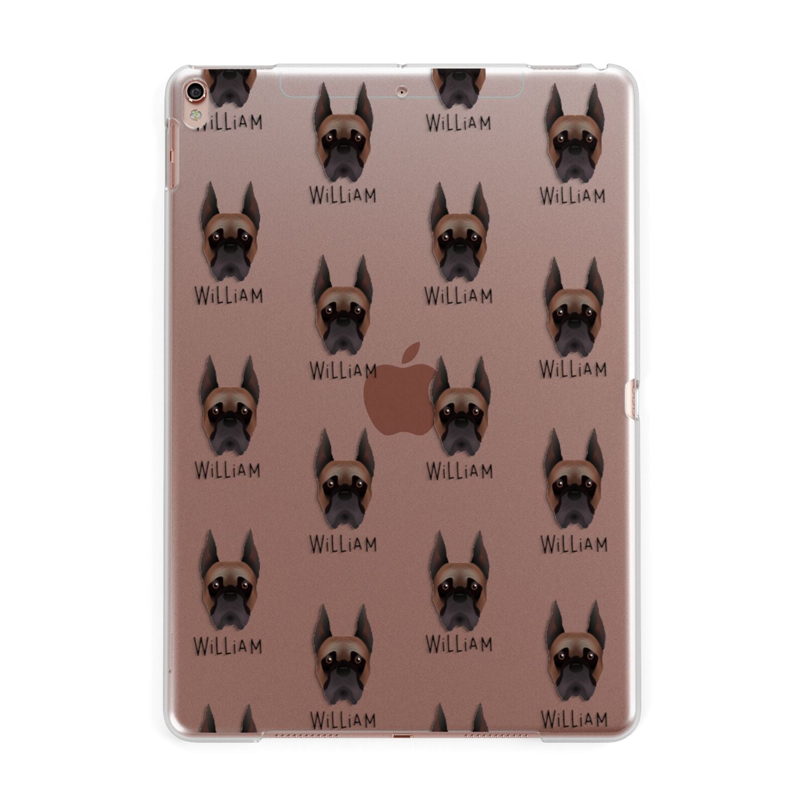 Boxer Icon with Name Apple iPad Rose Gold Case