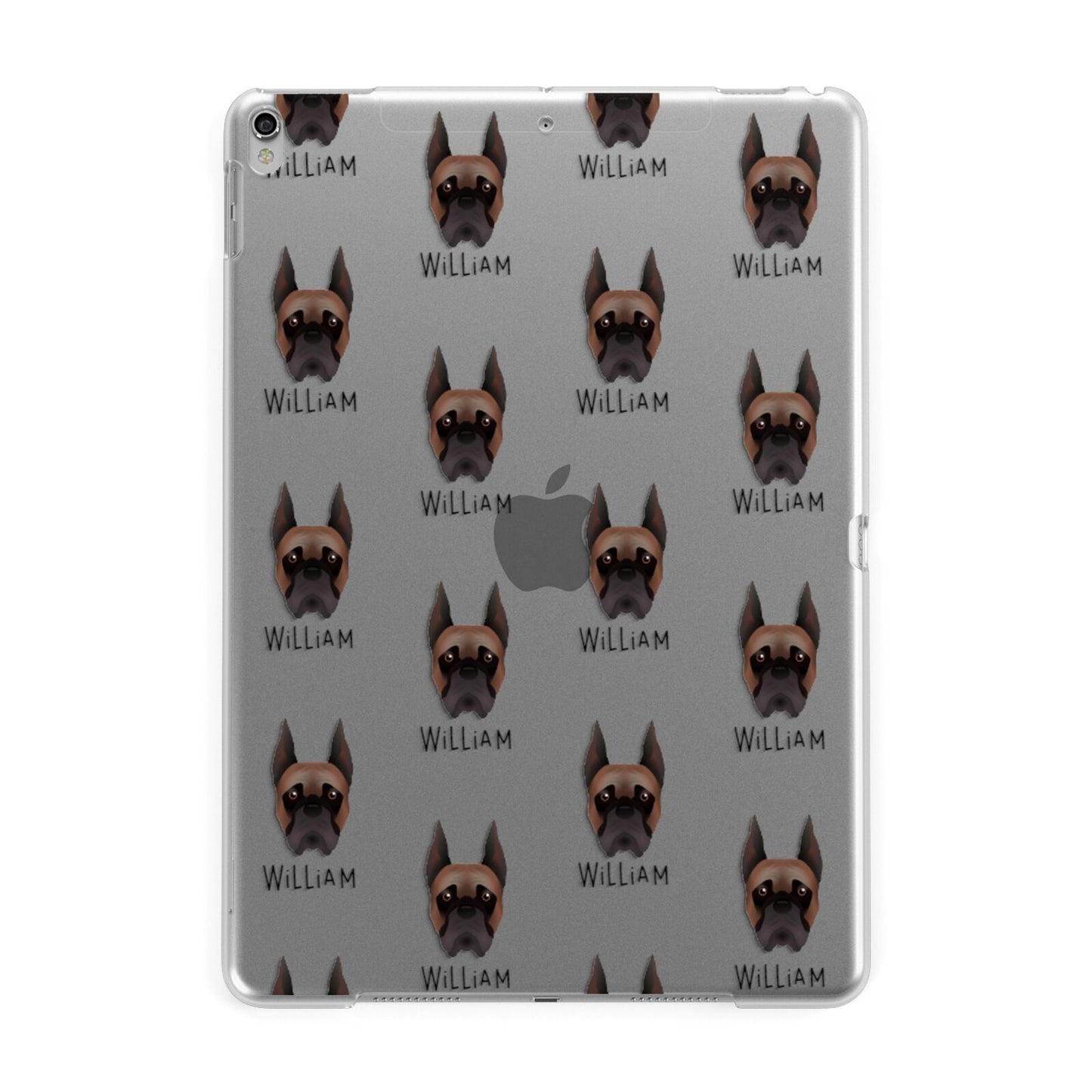 Boxer Icon with Name Apple iPad Silver Case