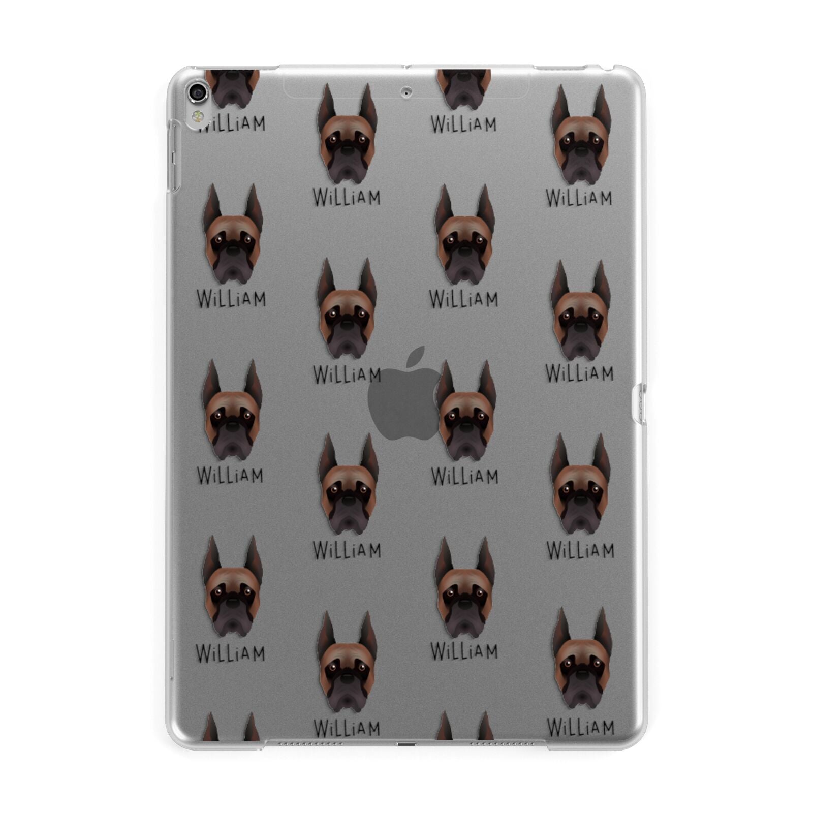 Boxer Icon with Name Apple iPad Silver Case