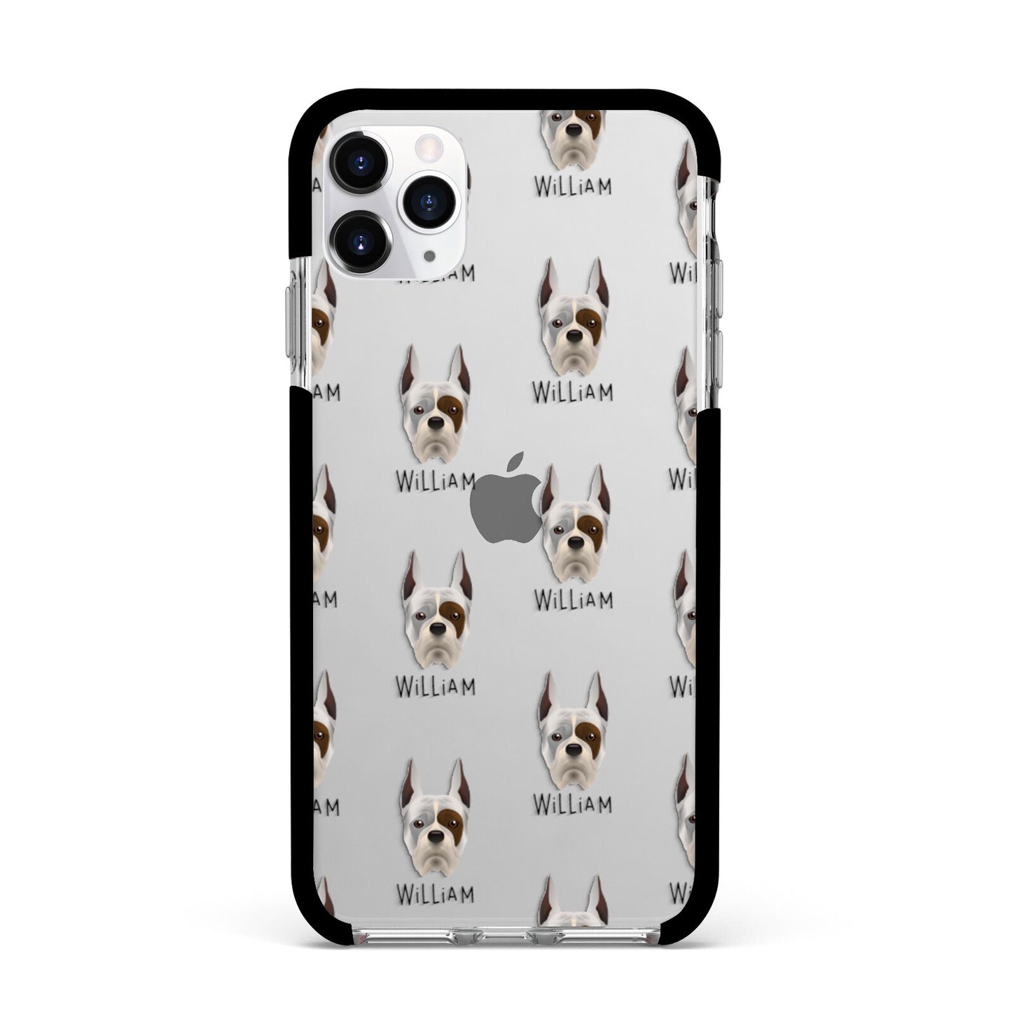 Boxer Icon with Name Apple iPhone 11 Pro Max in Silver with Black Impact Case