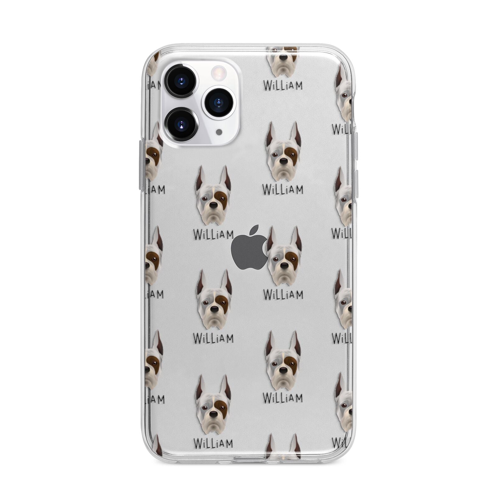 Boxer Icon with Name Apple iPhone 11 Pro Max in Silver with Bumper Case