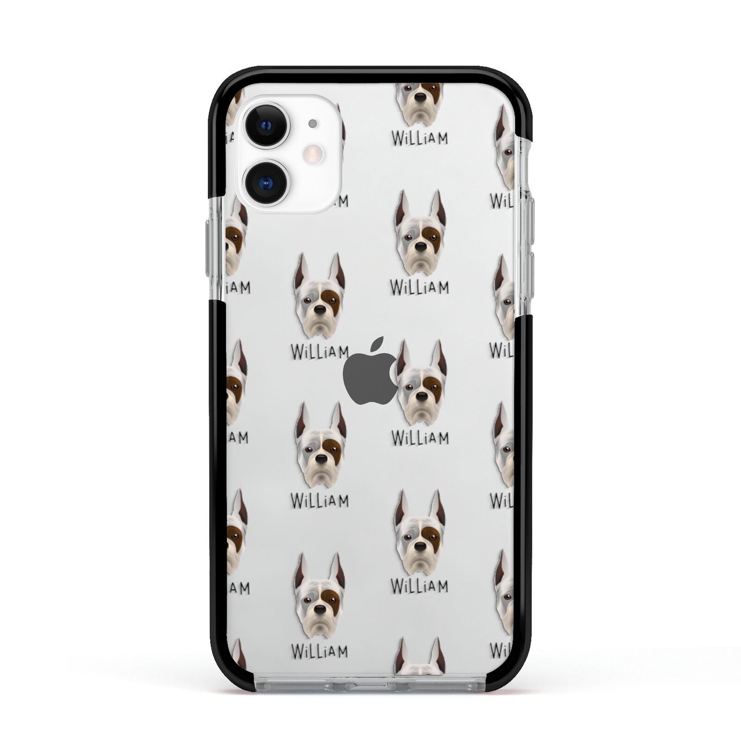 Boxer Icon with Name Apple iPhone 11 in White with Black Impact Case