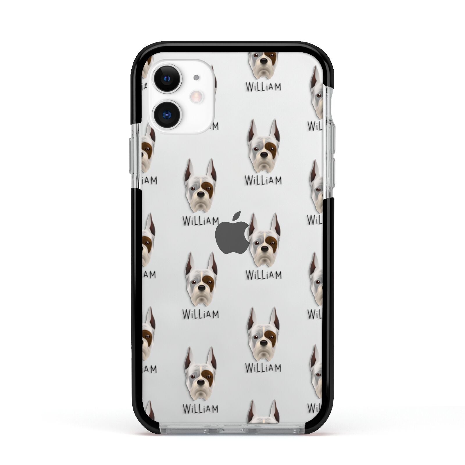 Boxer Icon with Name Apple iPhone 11 in White with Black Impact Case