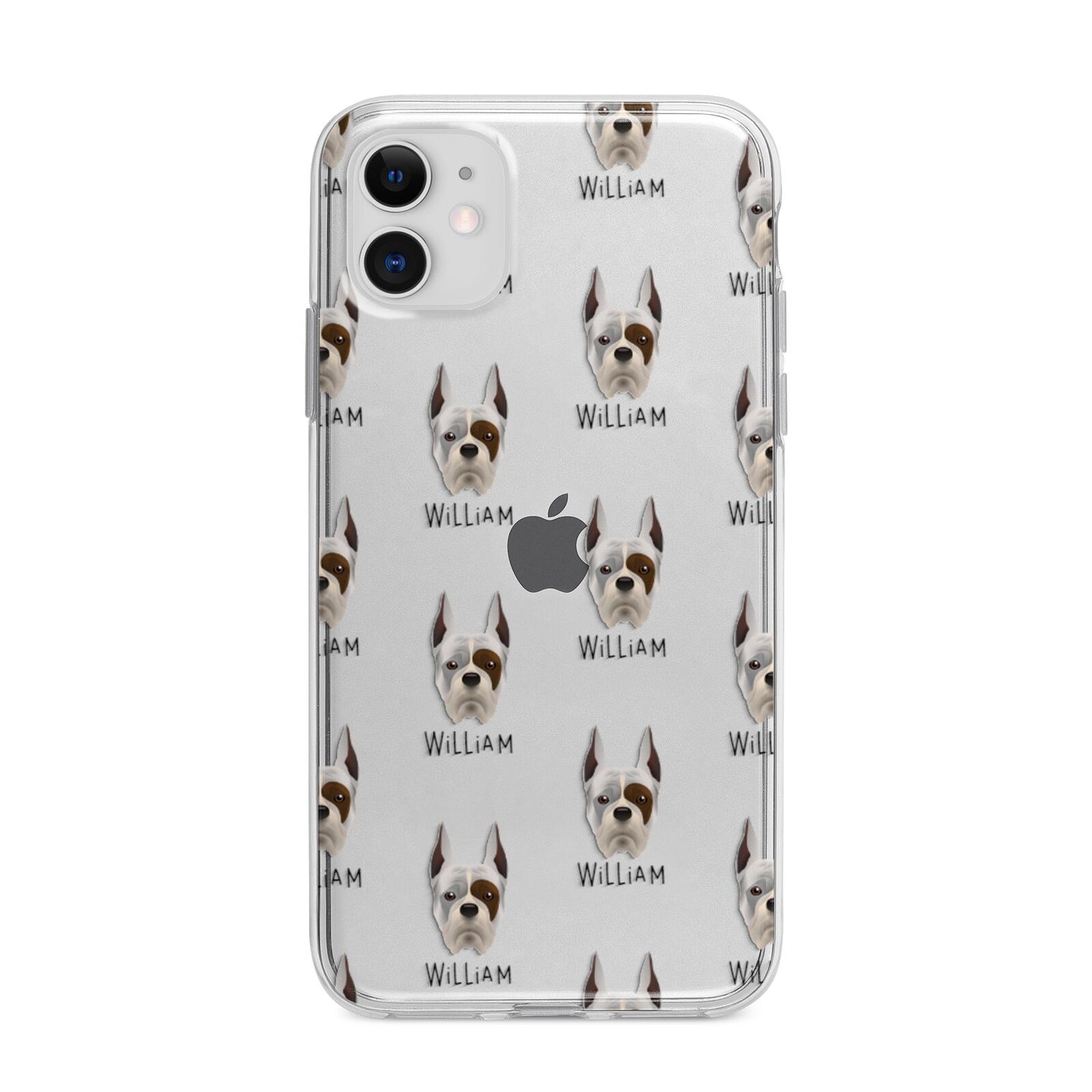 Boxer Icon with Name Apple iPhone 11 in White with Bumper Case