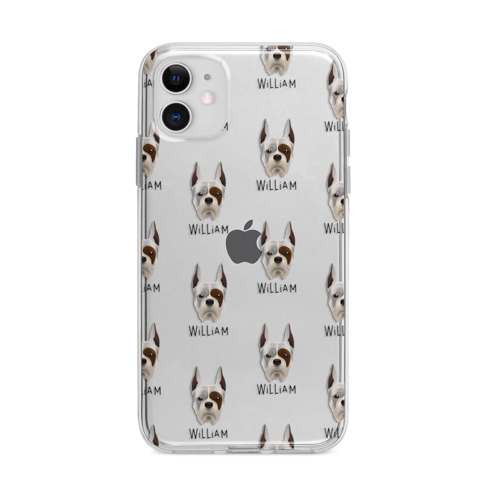 Boxer Icon with Name Apple iPhone 11 in White with Bumper Case