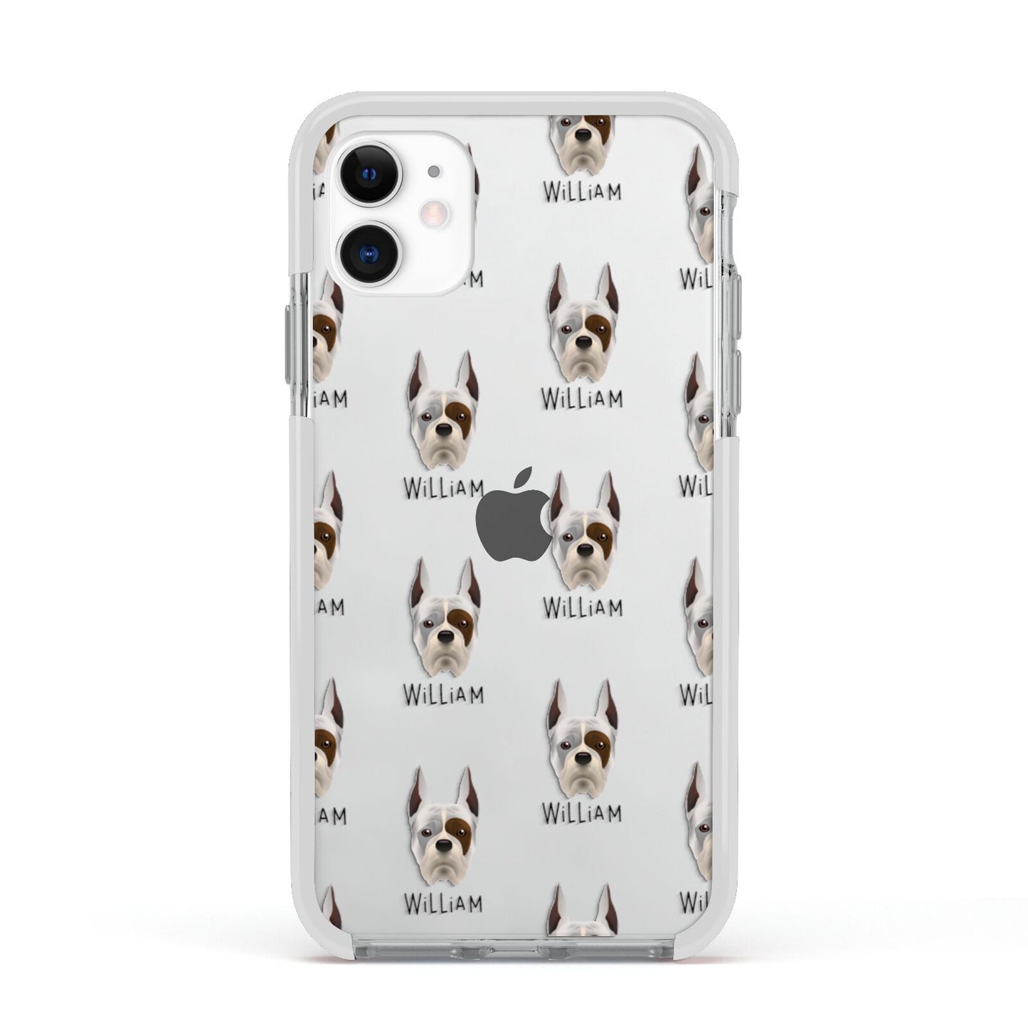 Boxer Icon with Name Apple iPhone 11 in White with White Impact Case