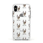 Boxer Icon with Name Apple iPhone Xs Impact Case White Edge on Silver Phone