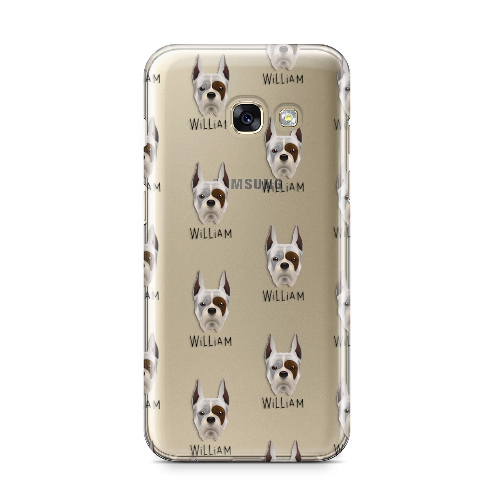 Boxer Icon with Name Samsung Galaxy A3 2017 Case on gold phone