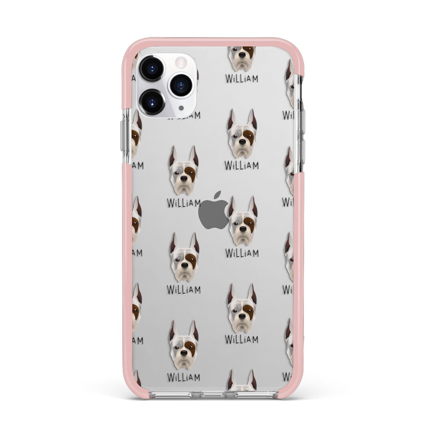 Boxer Icon with Name iPhone 11 Pro Max Impact Pink Edge Case
