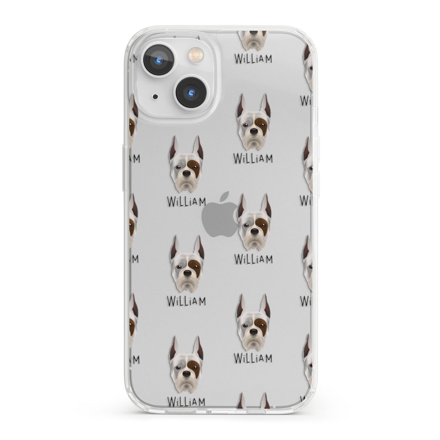 Boxer Icon with Name iPhone 13 Clear Bumper Case