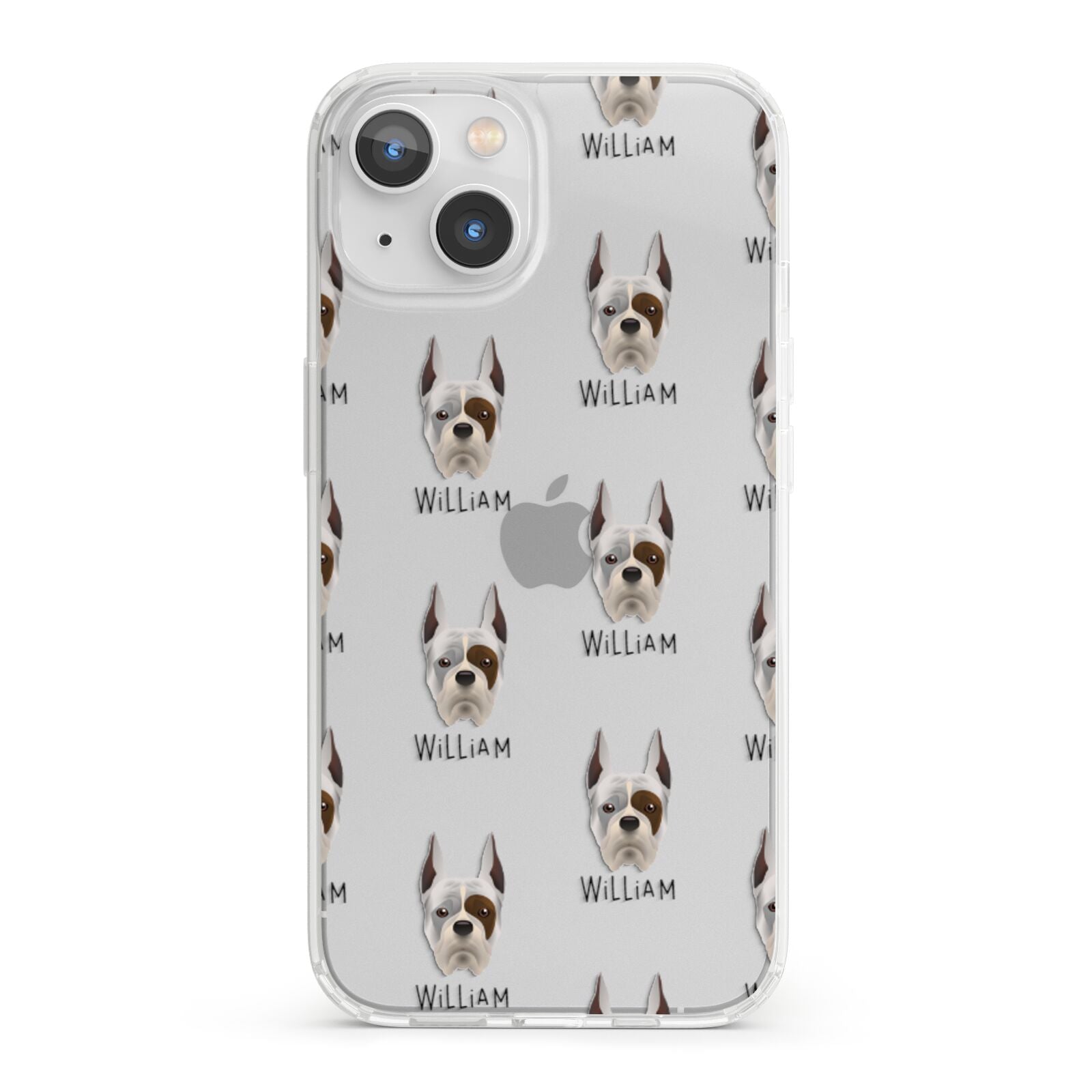 Boxer Icon with Name iPhone 13 Clear Bumper Case