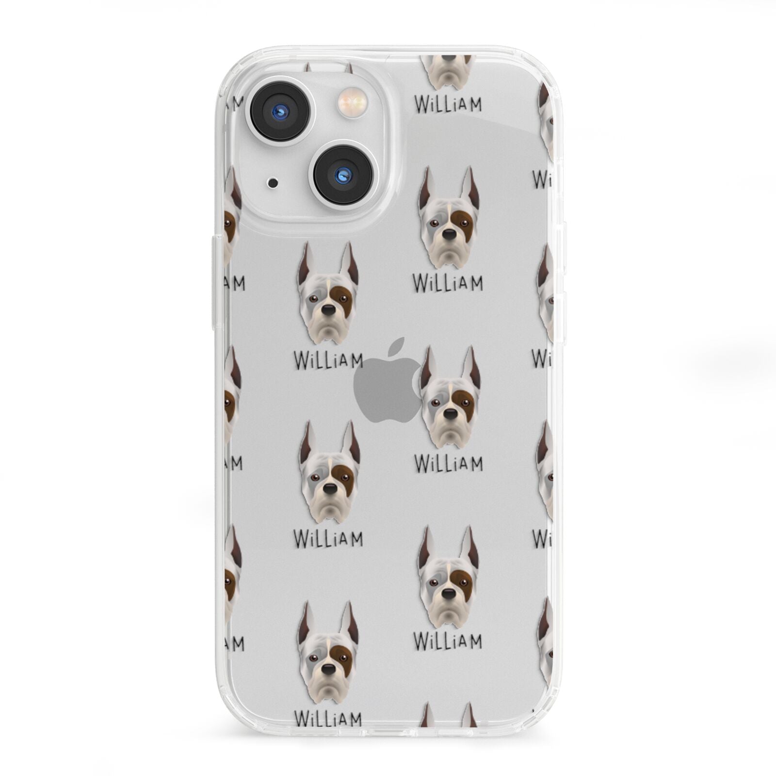 Boxer Icon with Name iPhone 13 Mini Clear Bumper Case