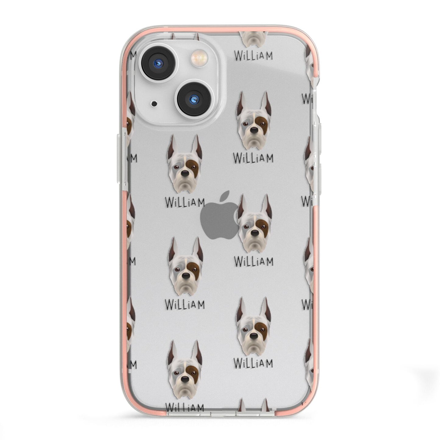 Boxer Icon with Name iPhone 13 Mini TPU Impact Case with Pink Edges