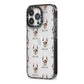 Boxer Icon with Name iPhone 13 Pro Black Impact Case Side Angle on Silver phone