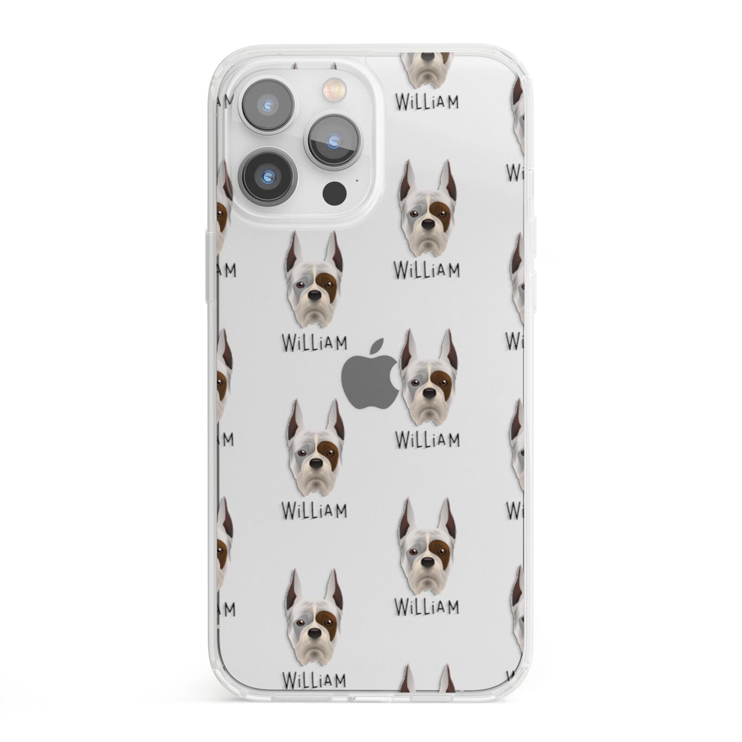 Boxer Icon with Name iPhone 13 Pro Max Clear Bumper Case