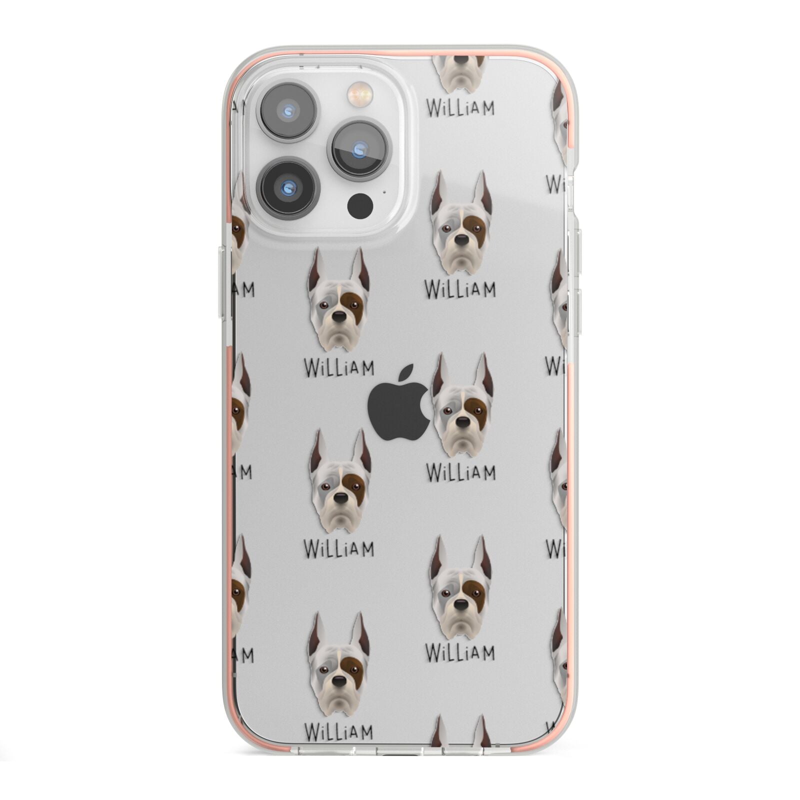 Boxer Icon with Name iPhone 13 Pro Max TPU Impact Case with Pink Edges