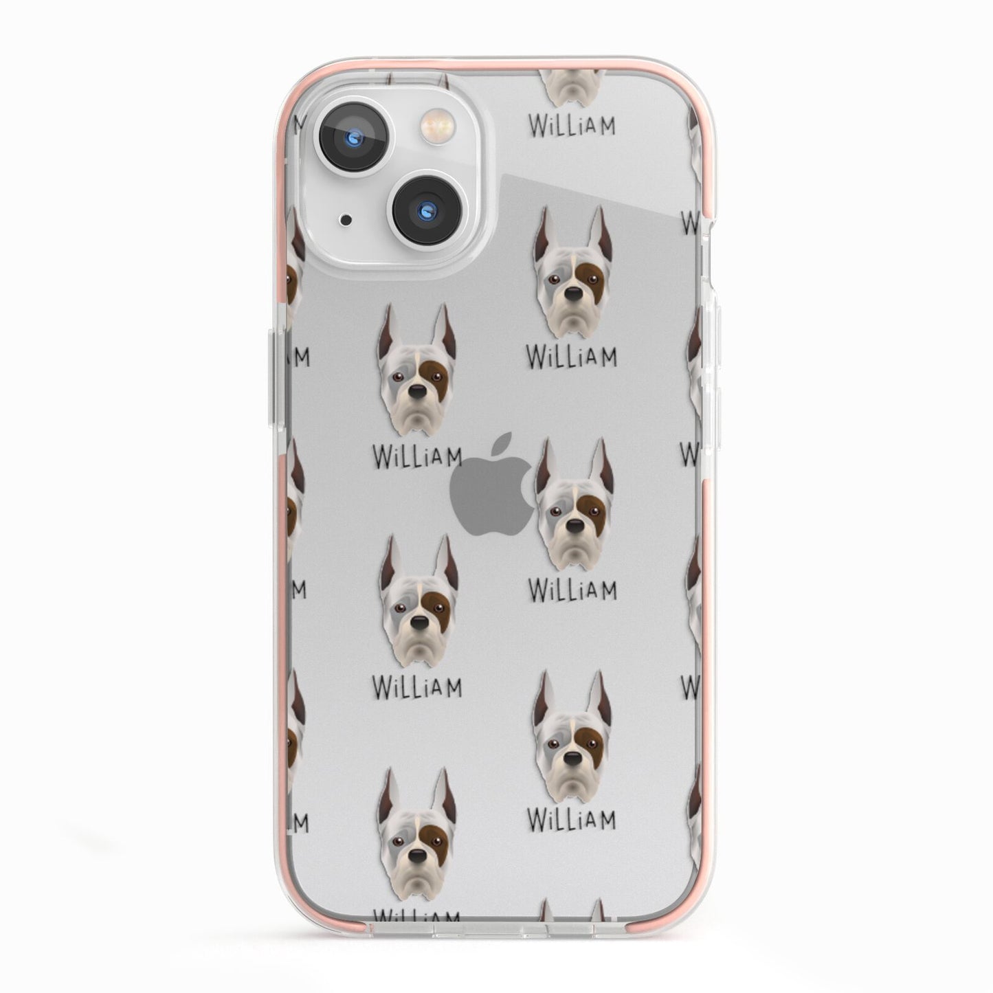 Boxer Icon with Name iPhone 13 TPU Impact Case with Pink Edges