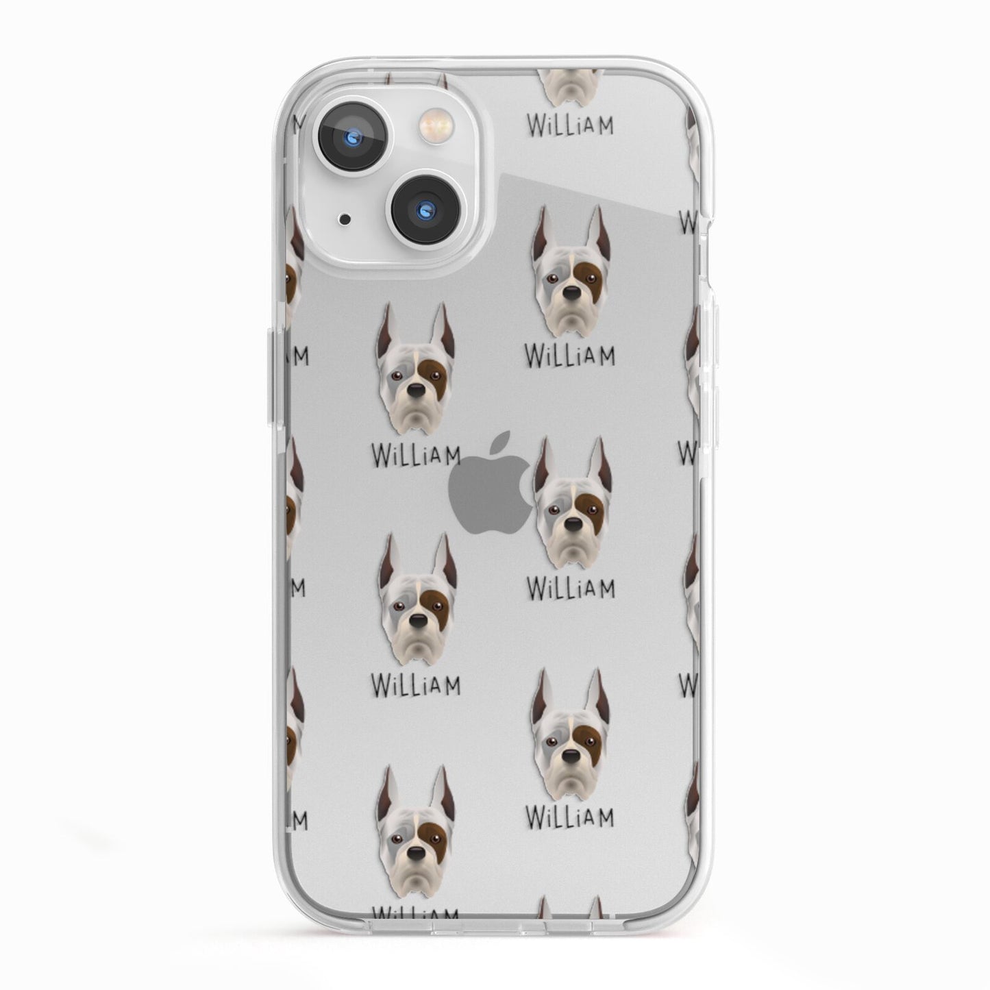 Boxer Icon with Name iPhone 13 TPU Impact Case with White Edges