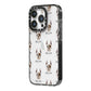 Boxer Icon with Name iPhone 14 Pro Black Impact Case Side Angle on Silver phone