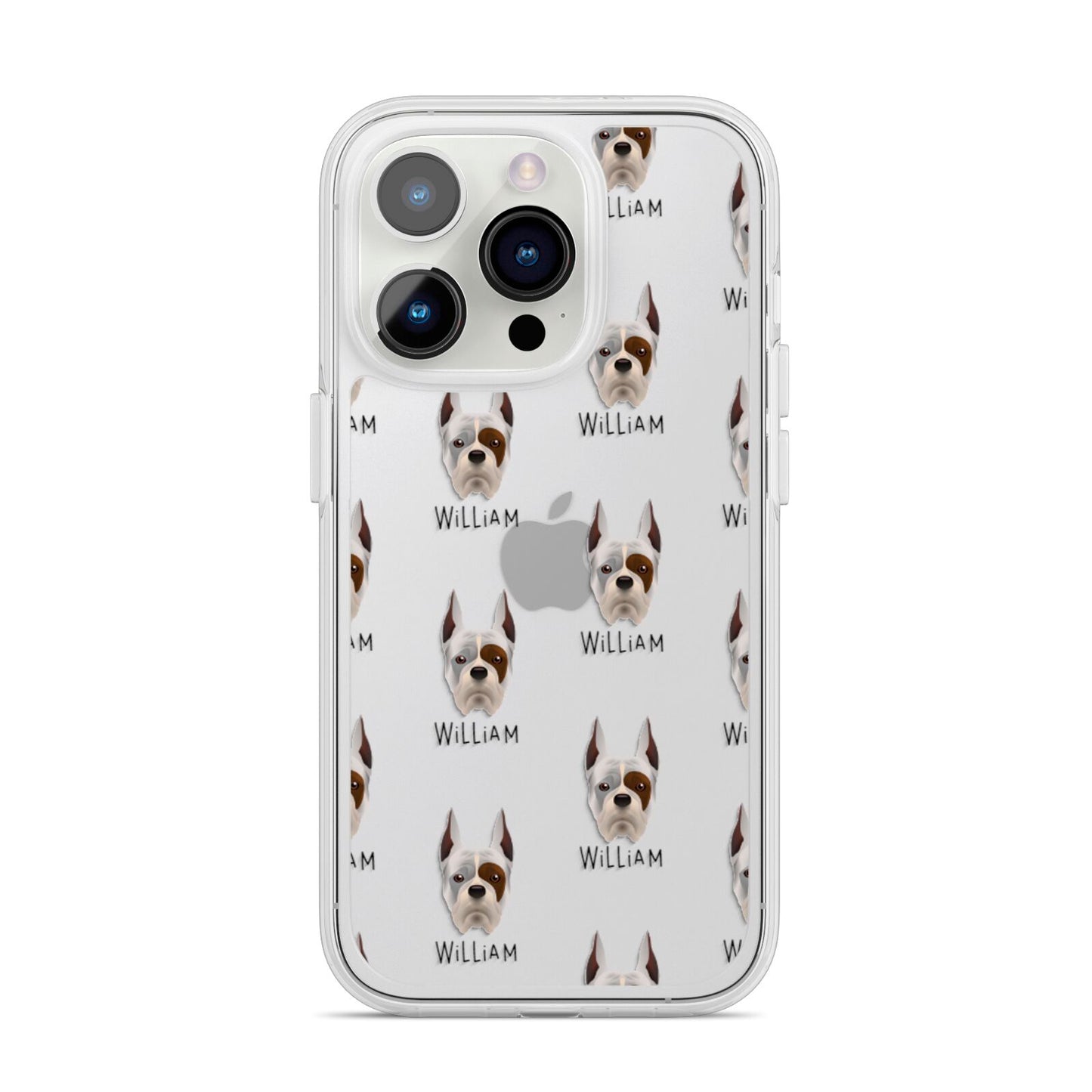 Boxer Icon with Name iPhone 14 Pro Clear Tough Case Silver
