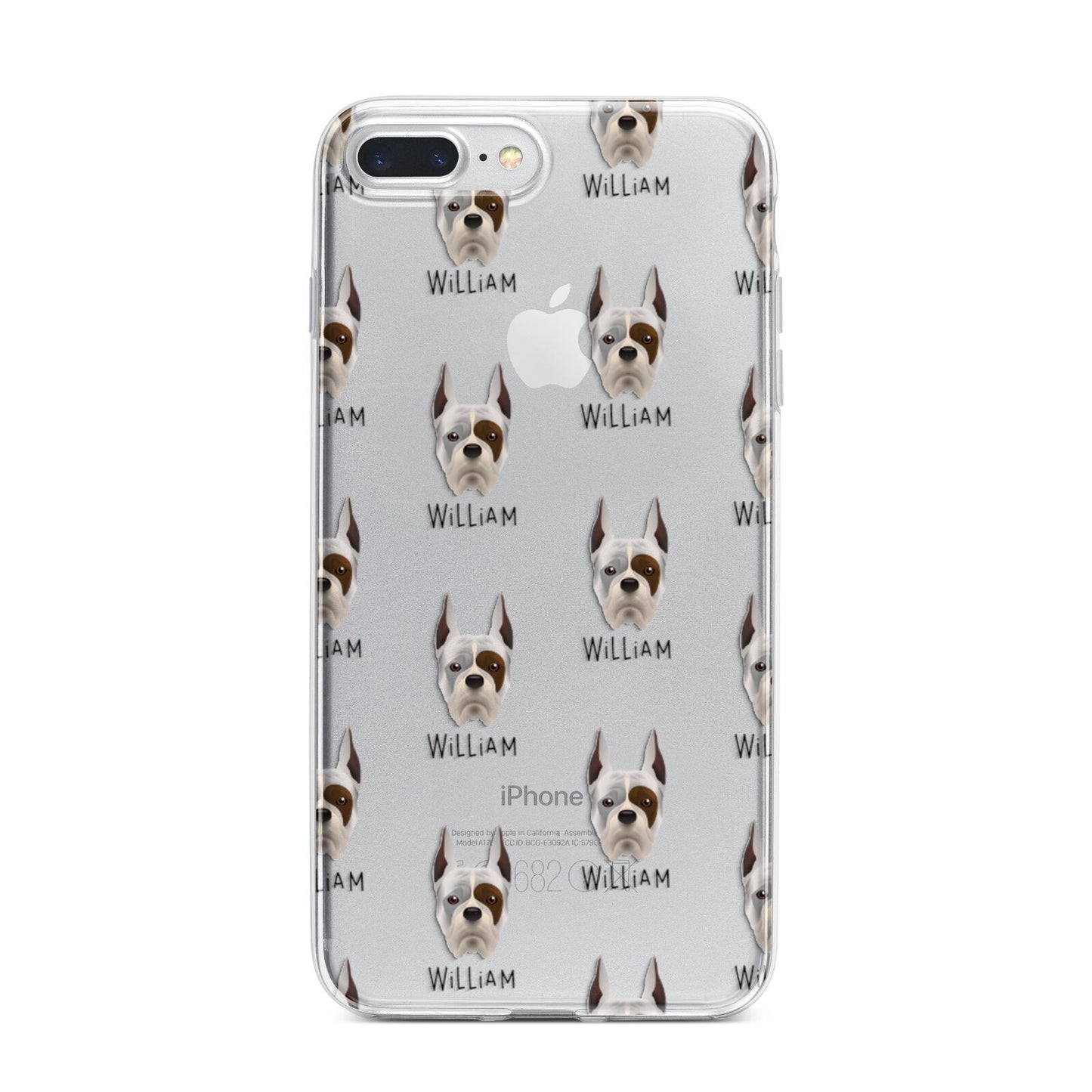 Boxer Icon with Name iPhone 7 Plus Bumper Case on Silver iPhone