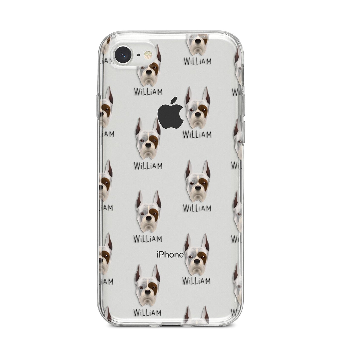 Boxer Icon with Name iPhone 8 Bumper Case on Silver iPhone