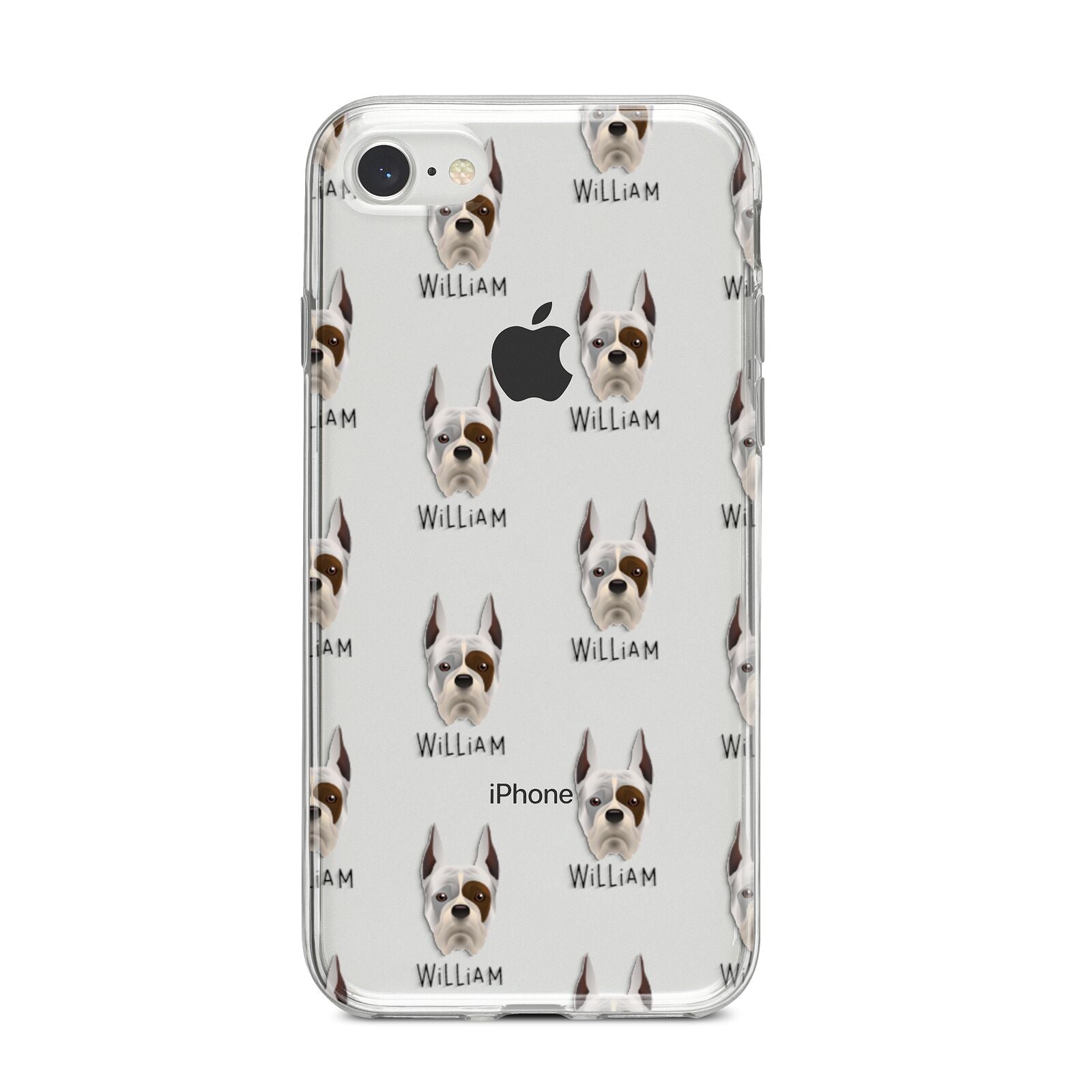Boxer Icon with Name iPhone 8 Bumper Case on Silver iPhone