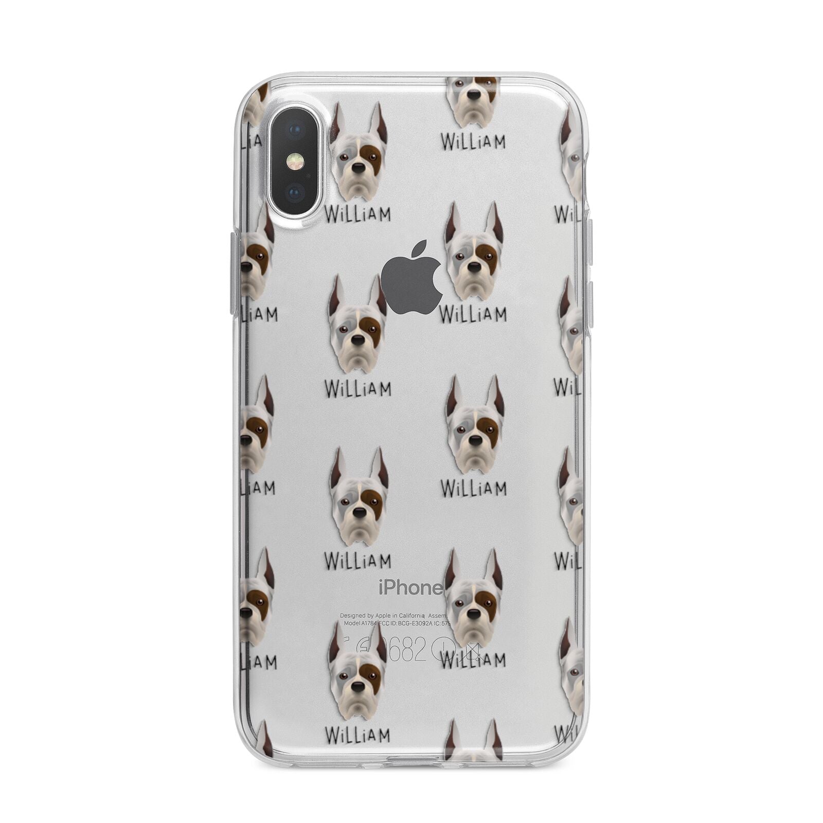 Boxer Icon with Name iPhone X Bumper Case on Silver iPhone Alternative Image 1