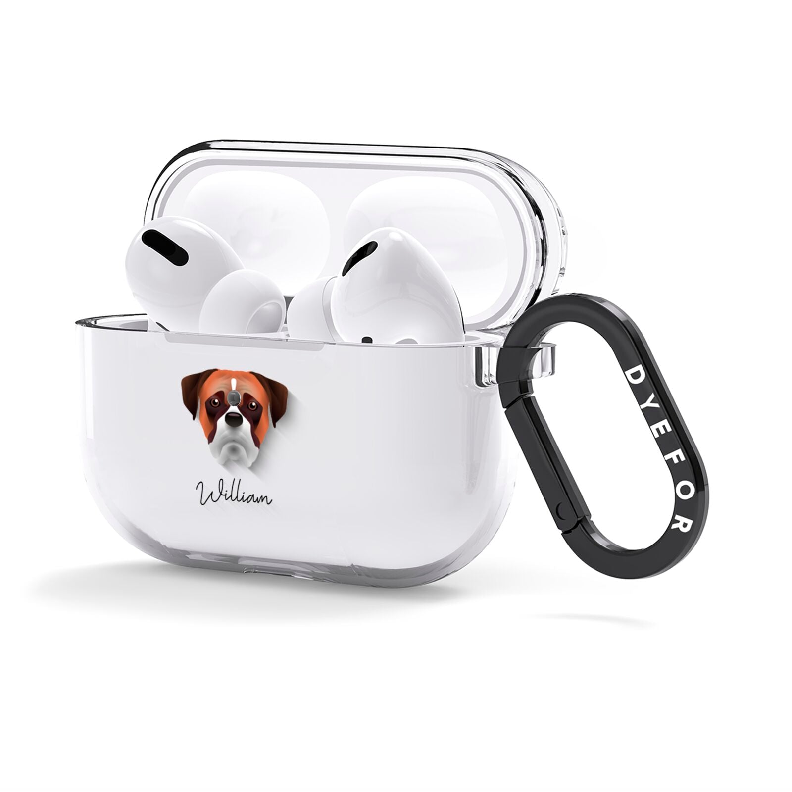 Boxer Personalised AirPods Clear Case 3rd Gen Side Image