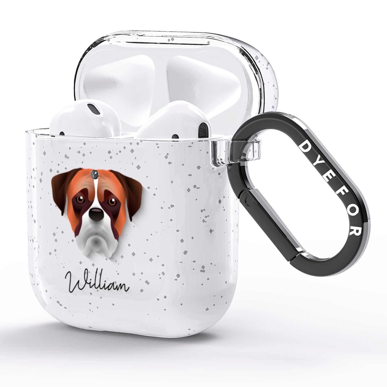 Boxer Personalised AirPods Glitter Case Side Image