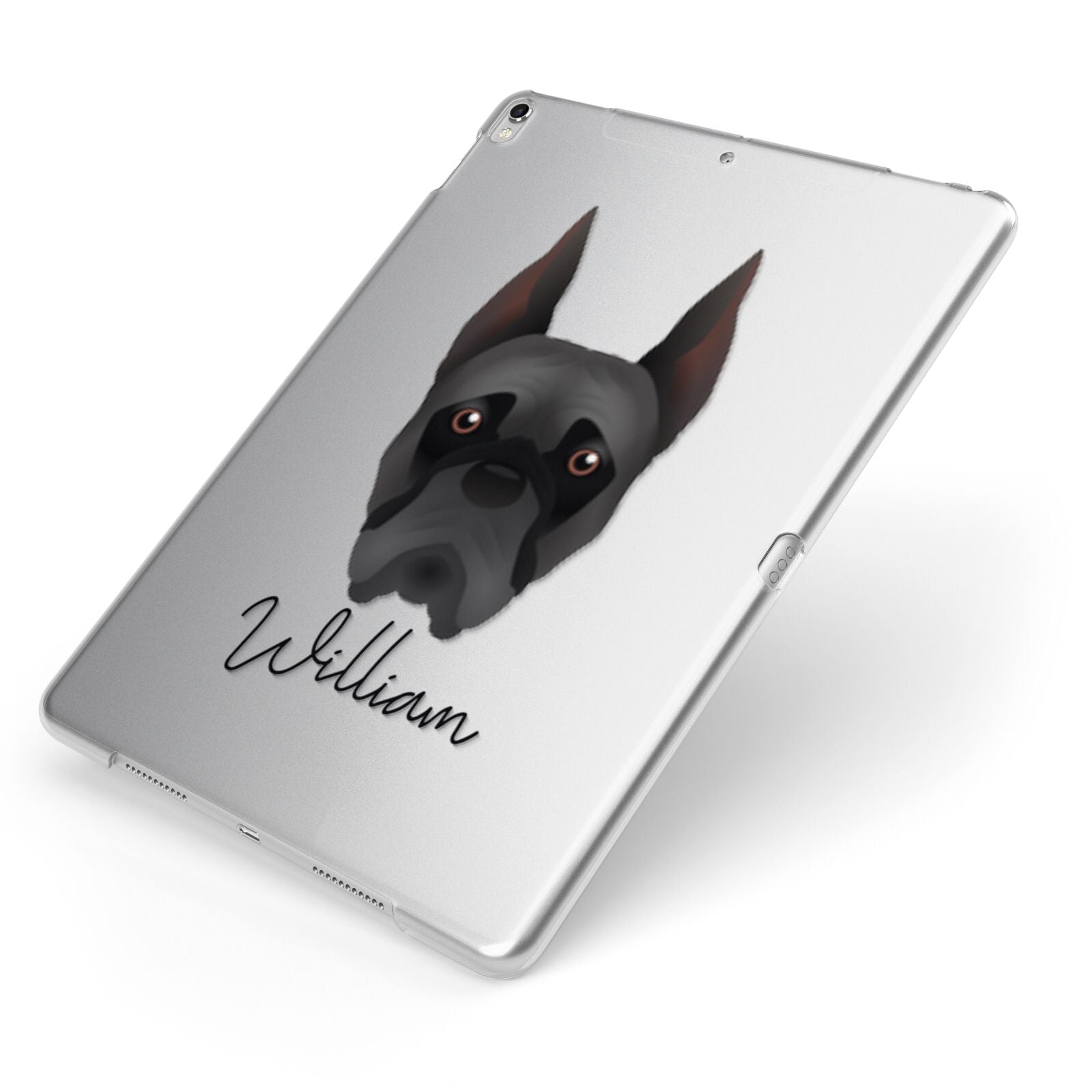 Boxer Personalised Apple iPad Case on Silver iPad Side View