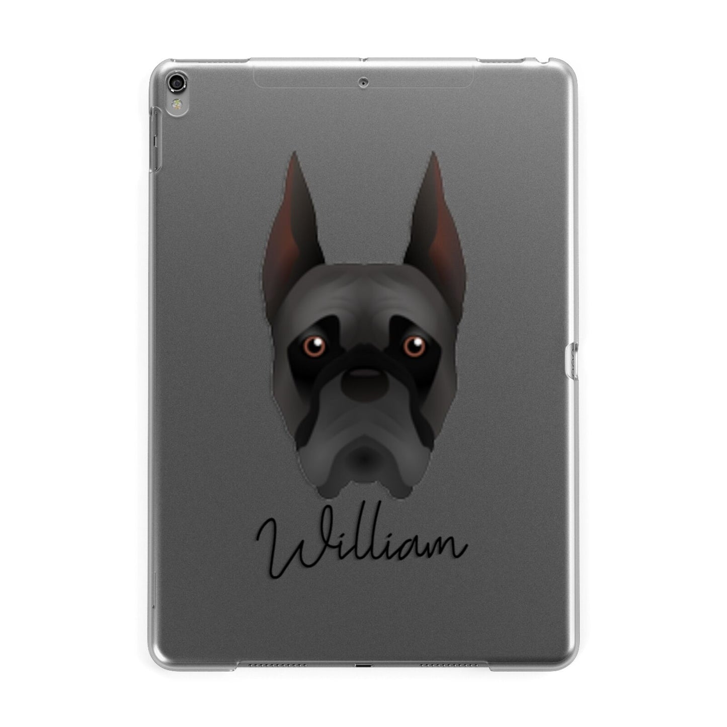 Boxer Personalised Apple iPad Grey Case