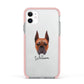 Boxer Personalised Apple iPhone 11 in White with Pink Impact Case
