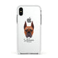 Boxer Personalised Apple iPhone Xs Impact Case White Edge on Silver Phone