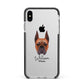 Boxer Personalised Apple iPhone Xs Max Impact Case Black Edge on Silver Phone