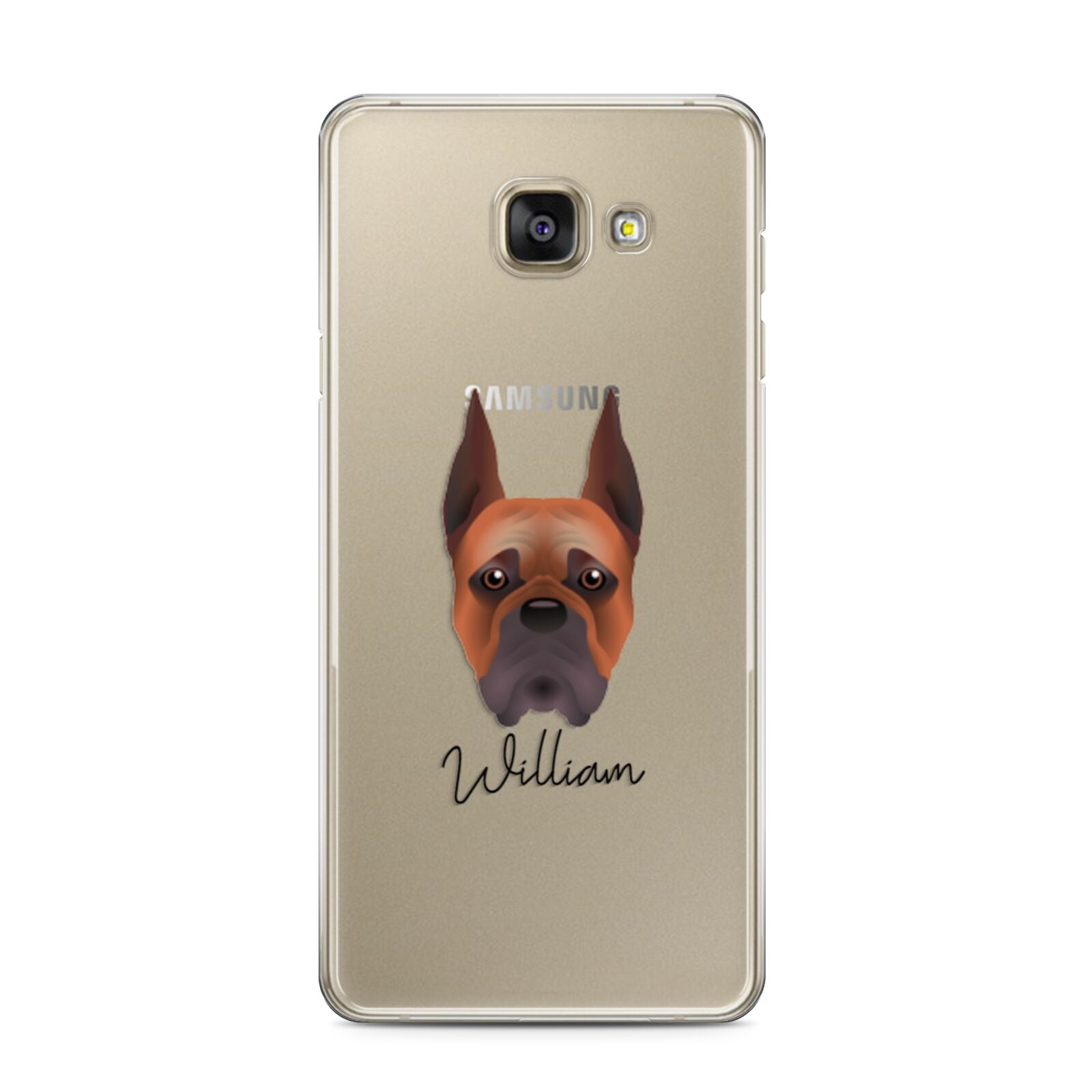 Boxer Personalised Samsung Galaxy A3 2016 Case on gold phone